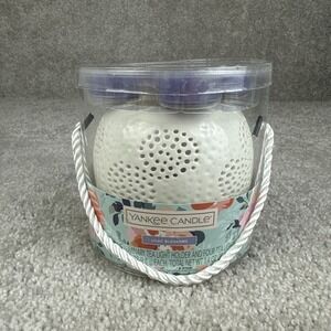 Yankee Candle Lilac Blossoms Luminary Tea Light Holder and Four Tea‎ Lights